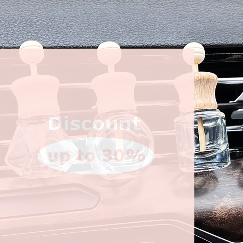 [Air Freshener Car Perfume Clip Essential Oil Diffuser Vent Empty Glass Bottle Decoration Aromatherapy Glass Bottle]