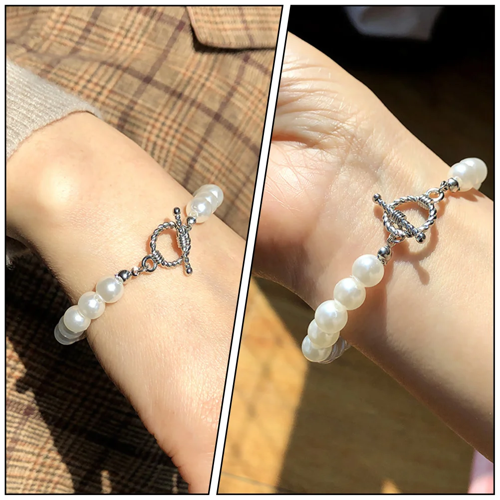 

1Pcs Baroque Style Imitation Pearl Bracelet Women Elegant Beaded Bracelet Stylish Classic Design for Party Dance Gifts