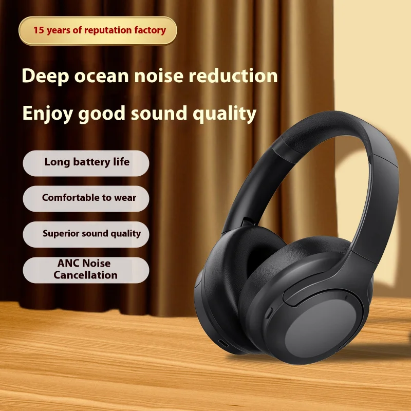 

Wireless Bluetooth headset does not enter the ear, noise cancellation, ultra-long battery life, large power headset
