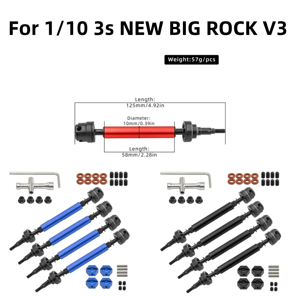 

Для 1/10 3s НОВЫЙ комплект BIG ROCK V3 CVD красный/синий/черный радиоуправляемая модель автомобиля запчасти 45 # Передняя и задняя головка из закаленной стали, универсальная CVD