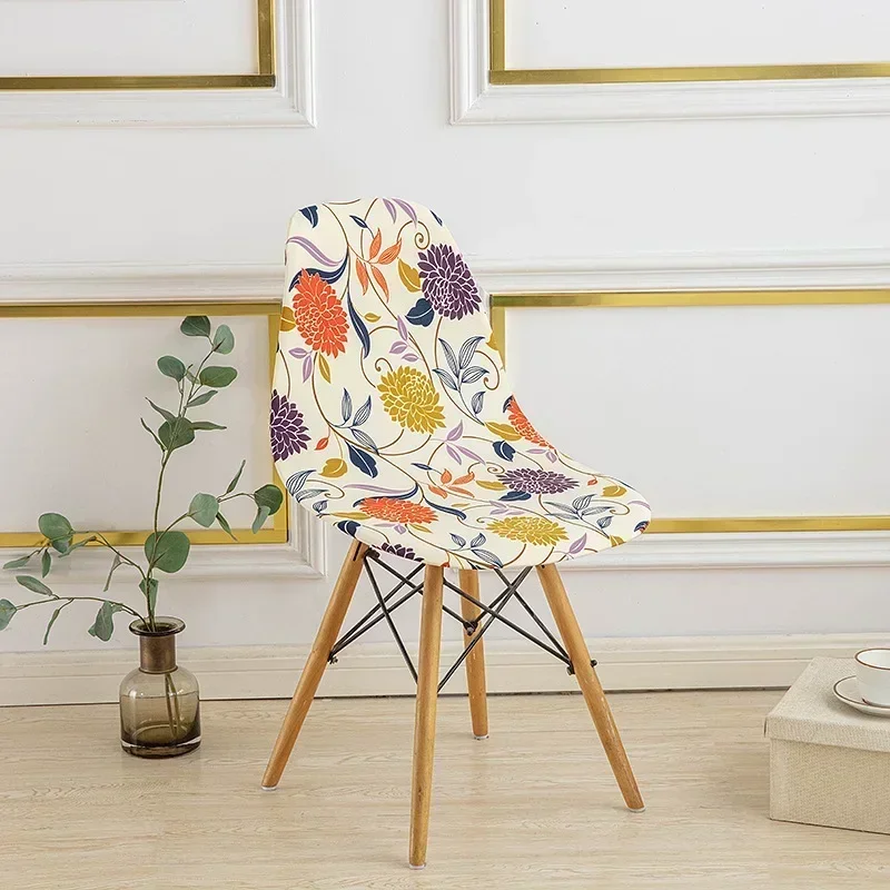 Printing Chair Seat Cover Dining Room Chair Covers Removable Washable Elastic Cushion Covers for Upholstered Dining Chairs