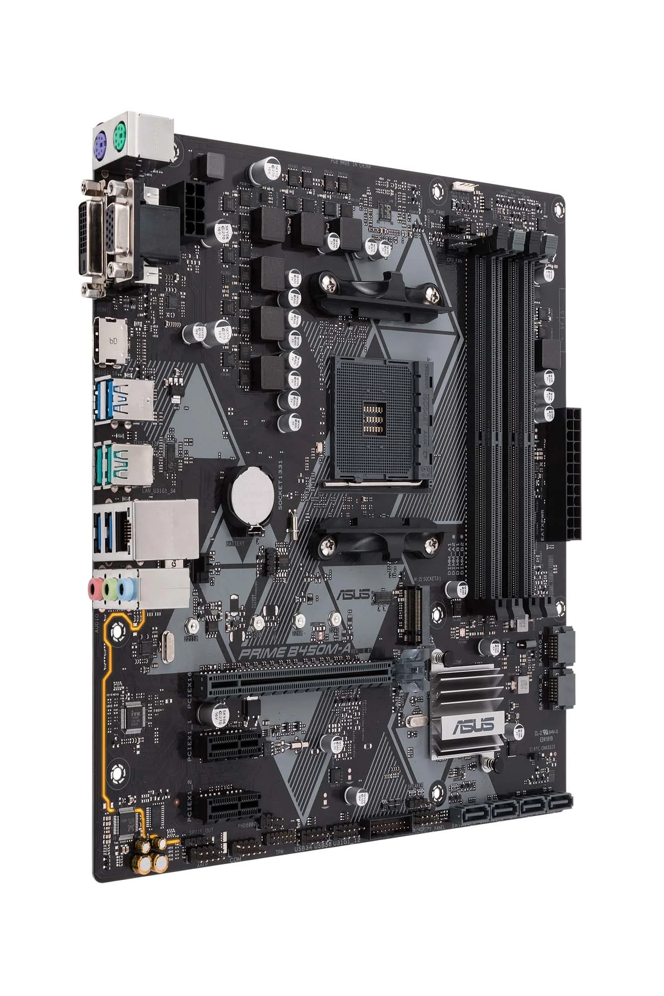 Imagem -03 - Placa-mãe Asus Prime B450m-a Amd Am4 B450m Suporte para Placa-mãe Ryzen 5600 1500 3600 5700 4600 Cpu Micro Atx Ddr4 128gb