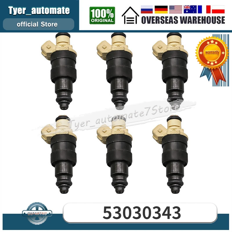 53030343 6Pcs Fuel Injectors For 1993-1995 Jeep Grand Cherokee 4.0L I6