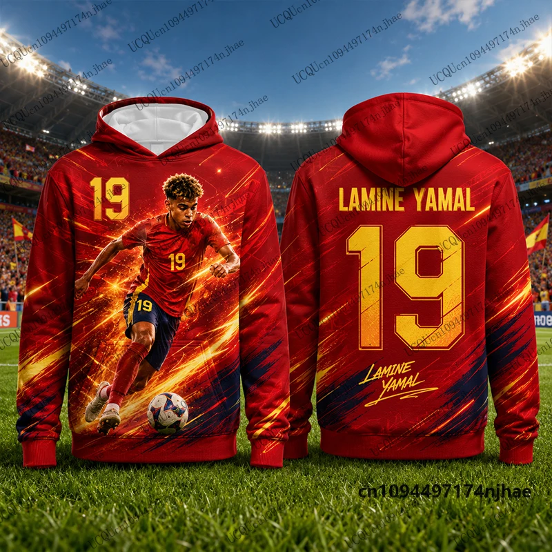 Autumn New Special Yamal #19 Print Hoodies For Men Long Sleeve Sportswear Children Football Pullover Sports Kids/Adult Tops
