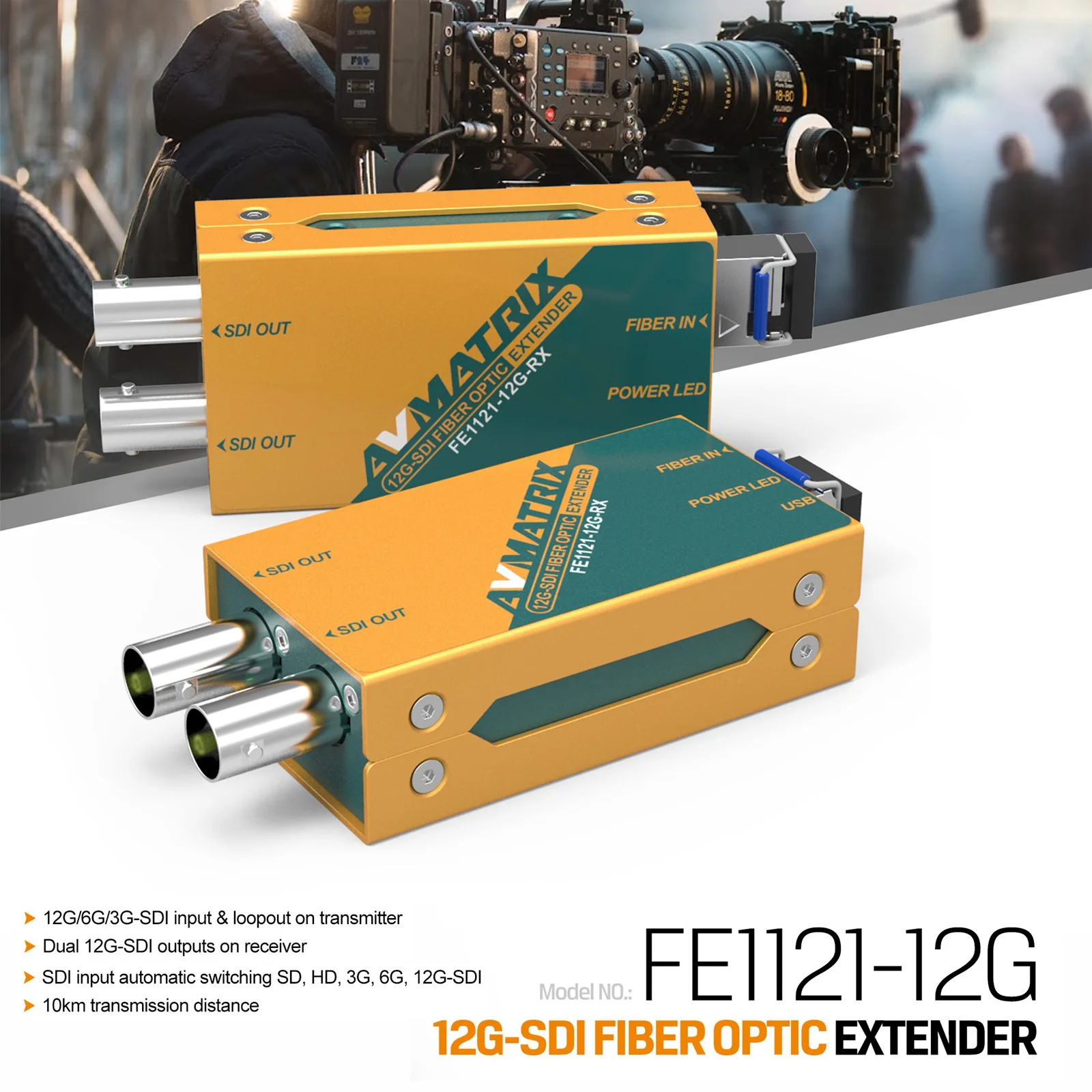 

AVMATRIX High Quality Mini 4K 12G-SDI LC Optical Fiber Extender Video Fiber Optic Converter Audio & Video Accessory