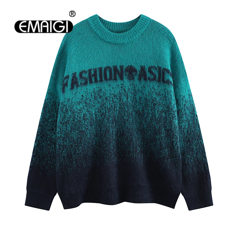 Unisex Autumn Winter Jacquard Sweater Men Women Streetwear Fashion Loose Causal Hip Hip Oversized Pullover Sweater Couple