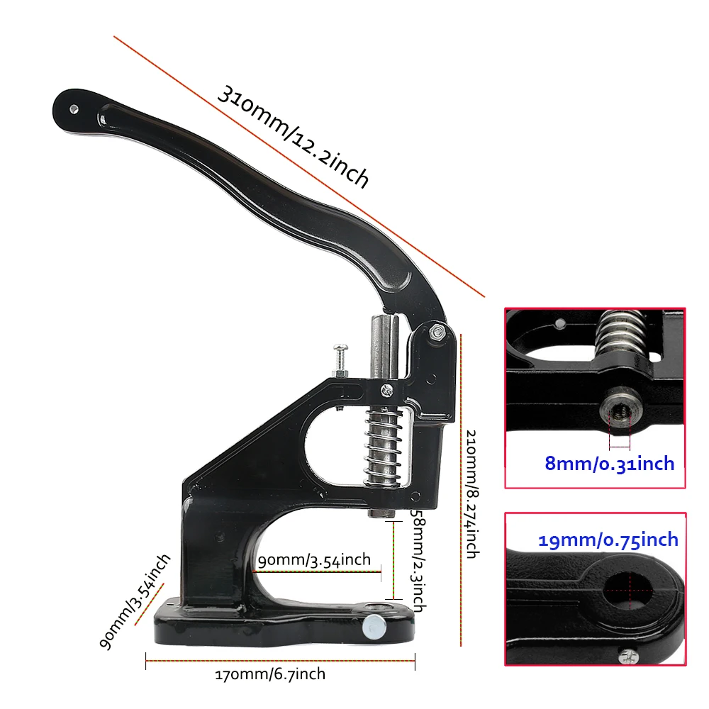 Hand Punch Press Machine Metal Mold For Snap Buttons Double Cap Rivets Eyelet Grommet Tools Dies  Leathercraft Sewing Accessorie