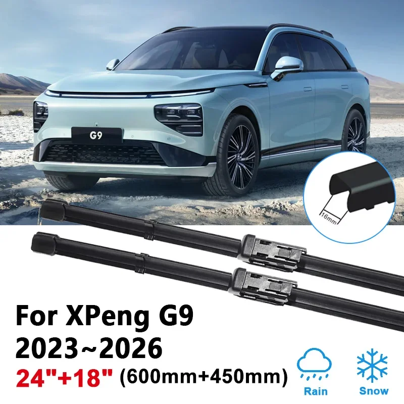 

24"+18" For XPeng G9 Accessories 2023 2024 2025 2026 Car Front Wiper Brushes Clean Window Wipers Blades Rubber Strip Auto Tools