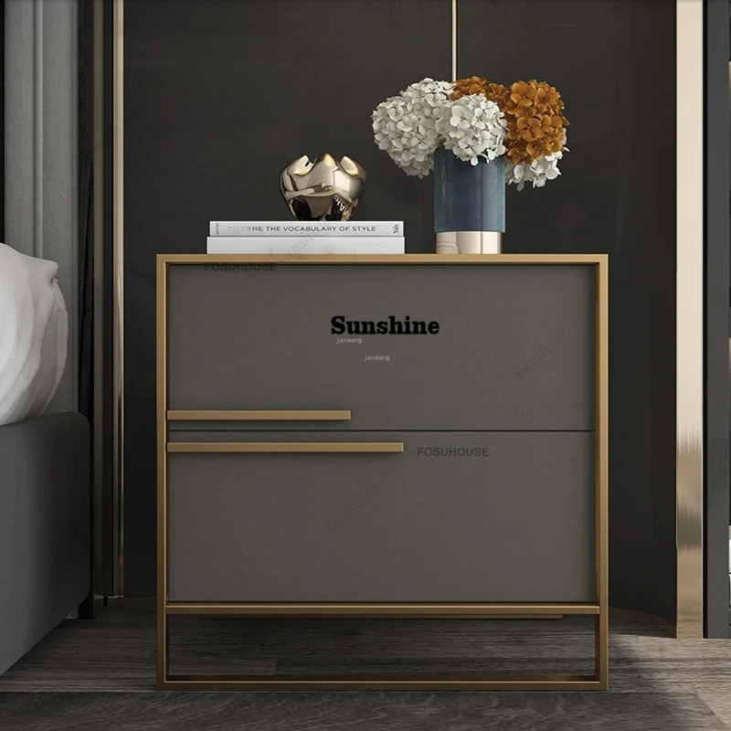 Luxury Solid Wood Nightstands for Household Furniture Bedroom White Lacquered Bedside Table European Darwer Storage Side Cabinet