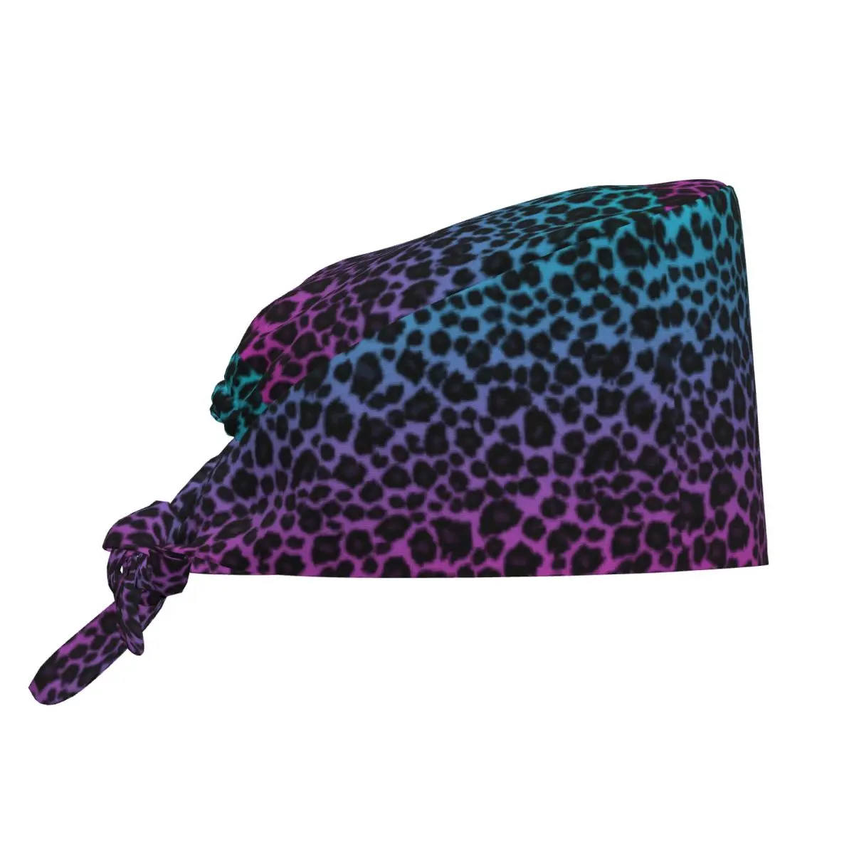 Blue Pink Leopard Skin Breathable Scrub Hat Surgical Scrub Caps Unisex Nursing Hair Hats Work Scrubs Hat for Medical Surgical