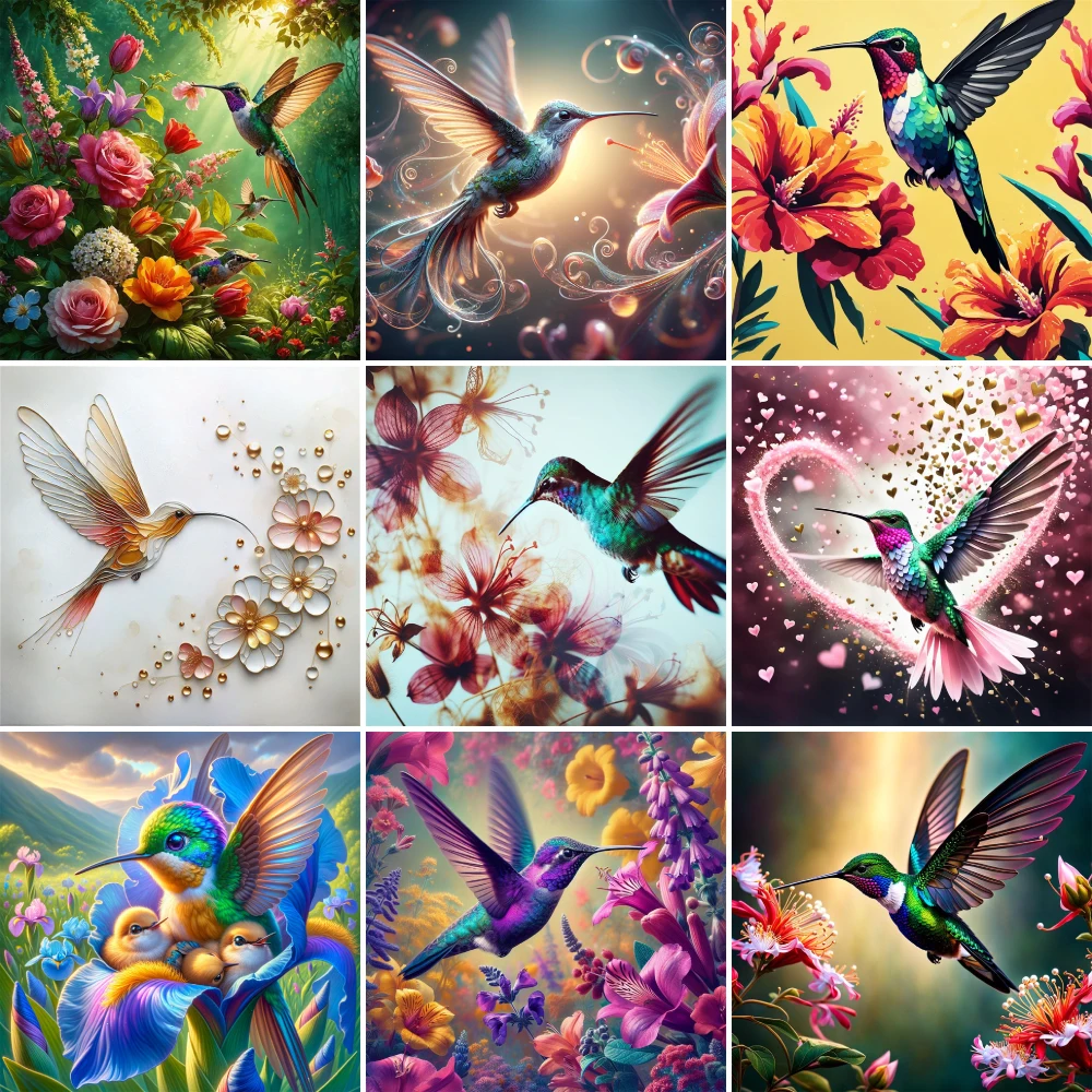 الرسم بالأرقام ، زهور الطيور ، الطائر الطنان ، مجموعة الرسم الحرفية للكبار ، الديكور المنزلي ، أفكار الهدايا الشخصية ، البيع بالجملة ،