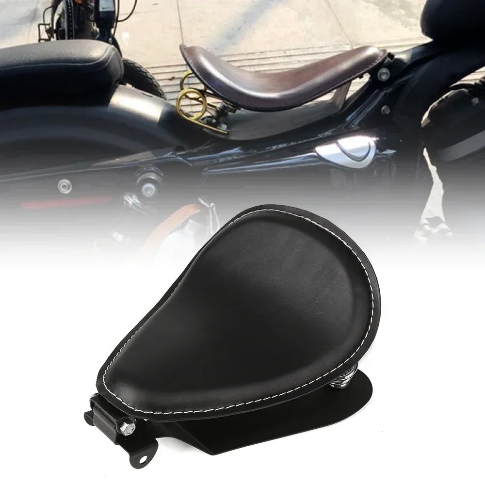 Motorcycle Universal PU Solo Driver Seat Springs Bracket Mount Kit For Harley Honda Yamaha Kawasaki Suzuki Indian Triumph