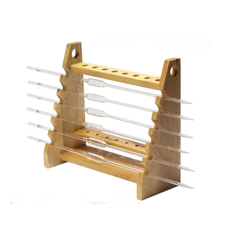 Tianlian Wooden Holder Scale Straw Dropper Support Burette Stand Disk Pipette Rack Trapezoidal Pipette Rack