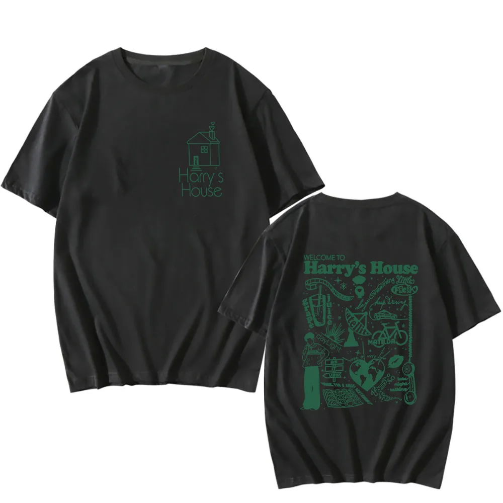 Harrys House Love on Tour Tshirt 100% Cotton Shirts Lovely Cartoon Print T-shirt Retro Men's Clothes Summer Oversized T Shirt