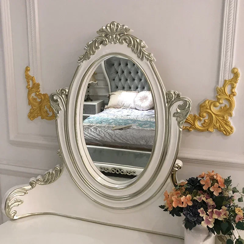 European style solid wood dressing table stool combination neoclassical dressing table small family bedroom dressing table