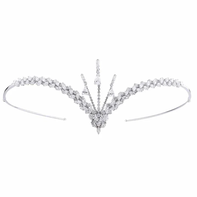 Stonefans Zircon Headband Wedding for Women Luxury Designer Indian Hair Tiaras Boho Forehead Bride Accessories Jewelry 2022 Gift