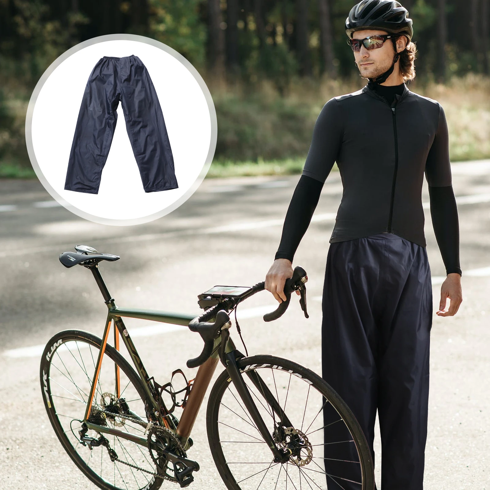 

Double Layer Outdoor Cycling Pants Rainproof Waterproof Motorcycle Riding Rain Pants Fishing Trousers for Camping Hiking Climbin