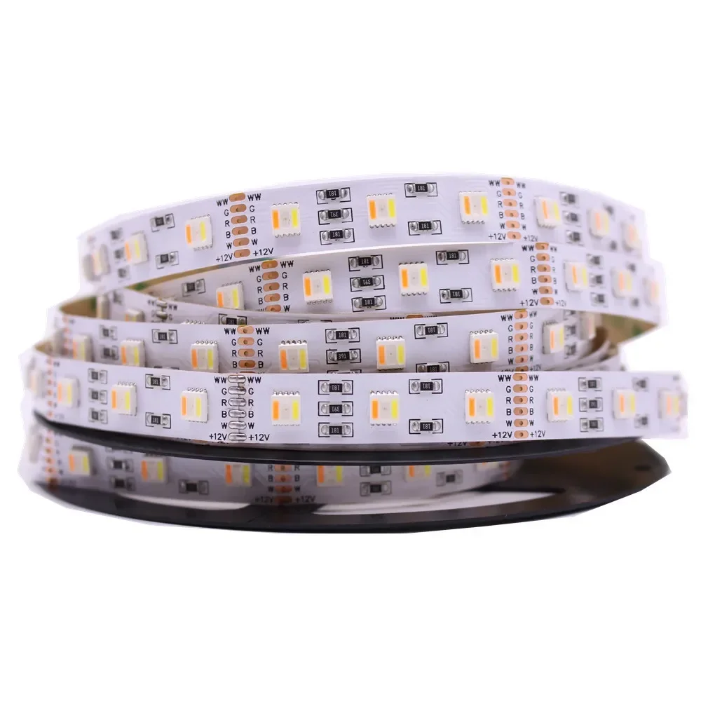 12V 24V 48V 5050 RGBCCT  LED Strip RGB White+Warm White,5 Color in 1 LED Chip,60/96/112 LED/M IP20 IP65 IP67 Waterproof LED Tape