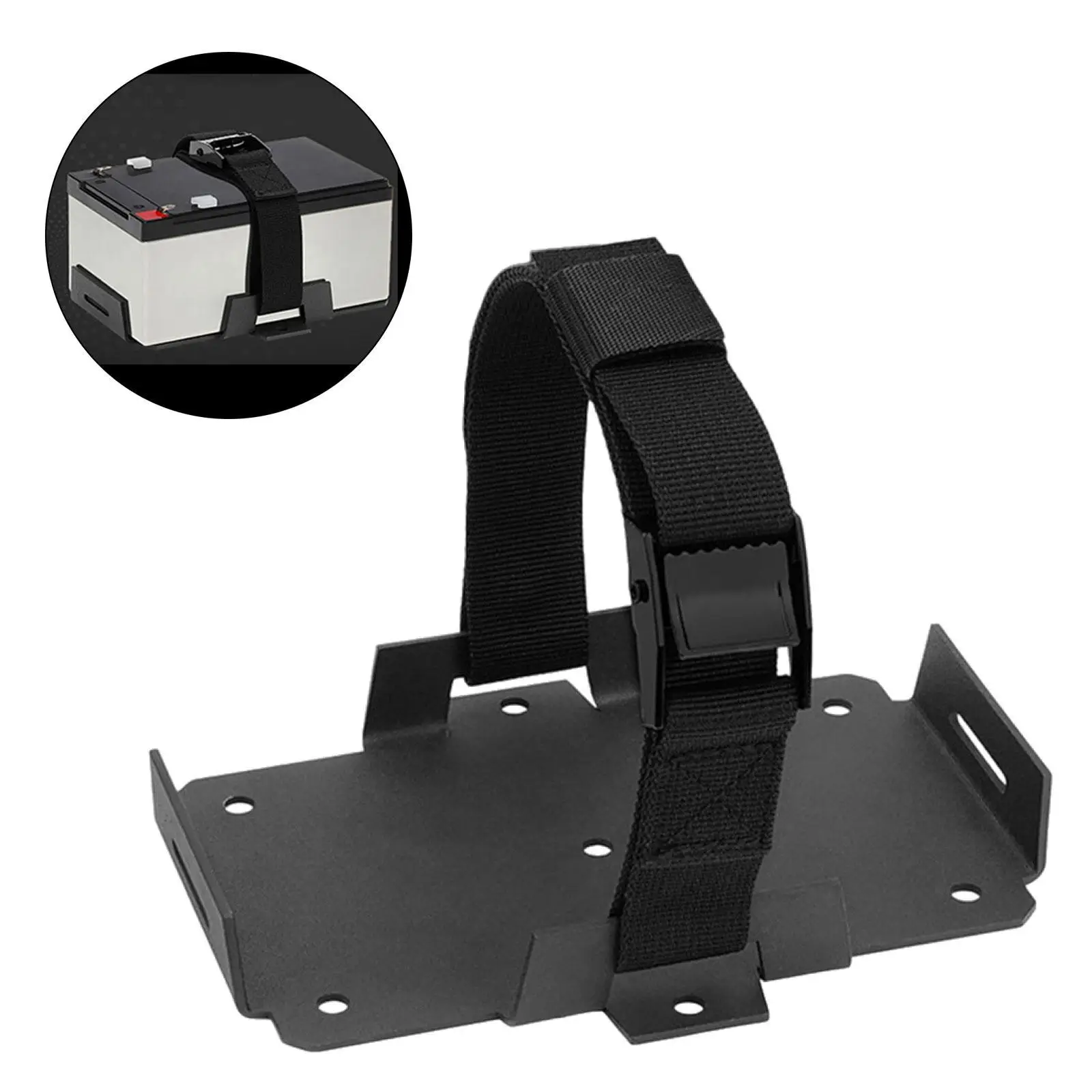 

Professional Battery Tray Aluminum Material Holder with Strap for 12V 6-15AH 6V 7-12AH Boat Kayak Marine Motorcycle ATV