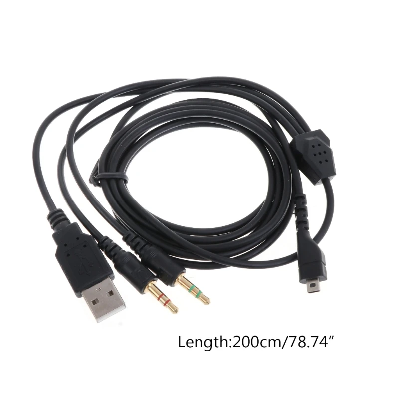 USB 3.5 مللي متر هيئة التصنيع العسكري كابل ، 2 متر USB سماعات كابل سلك إصلاح أجزاء ل SteelSeries Arctis 3 5 7 برو سماعات الرأس