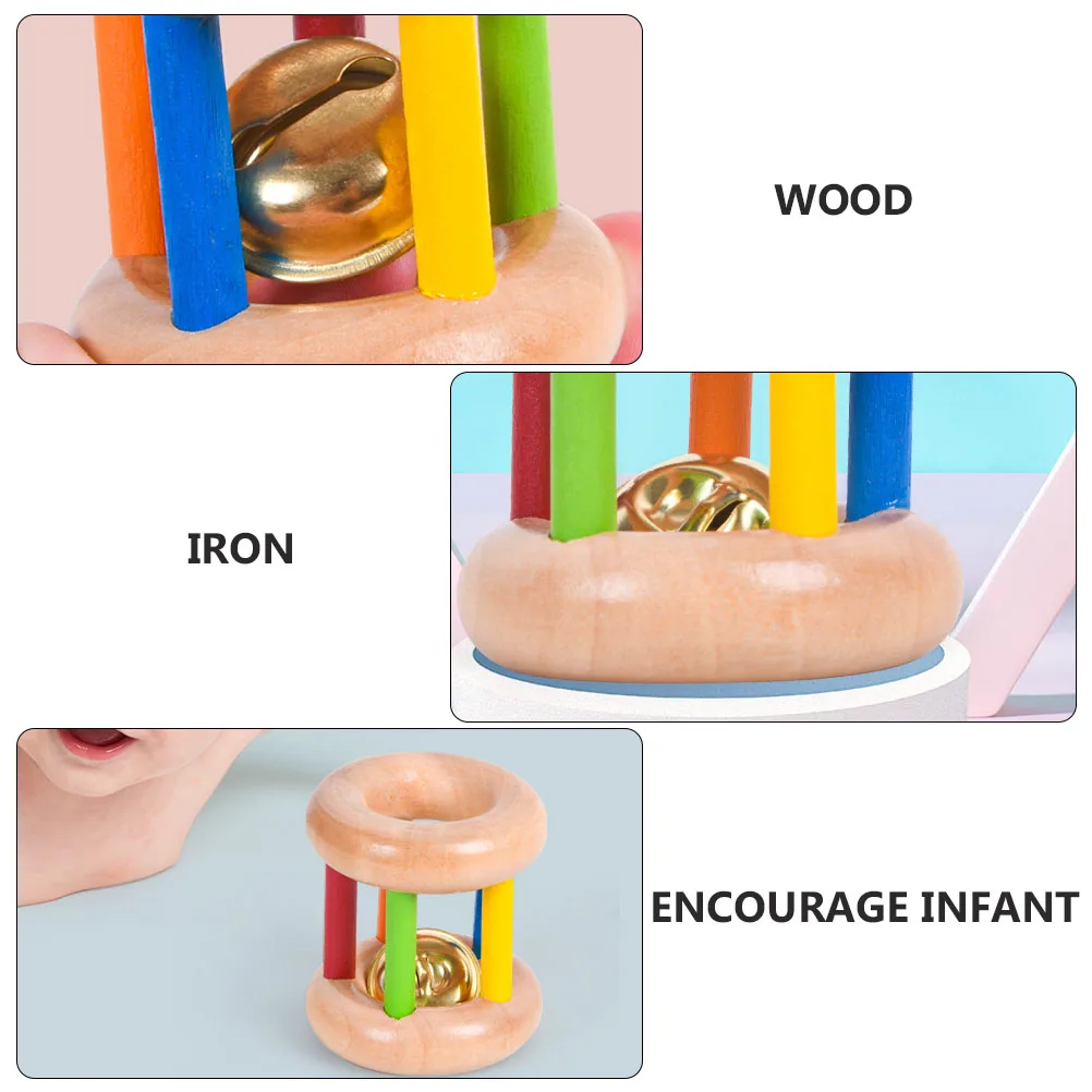 

Wooden Colorful Rattle Toys Baby Shaking Musical Instrument Educational Playthings Kids Hand Bell Teether Infant Sensory