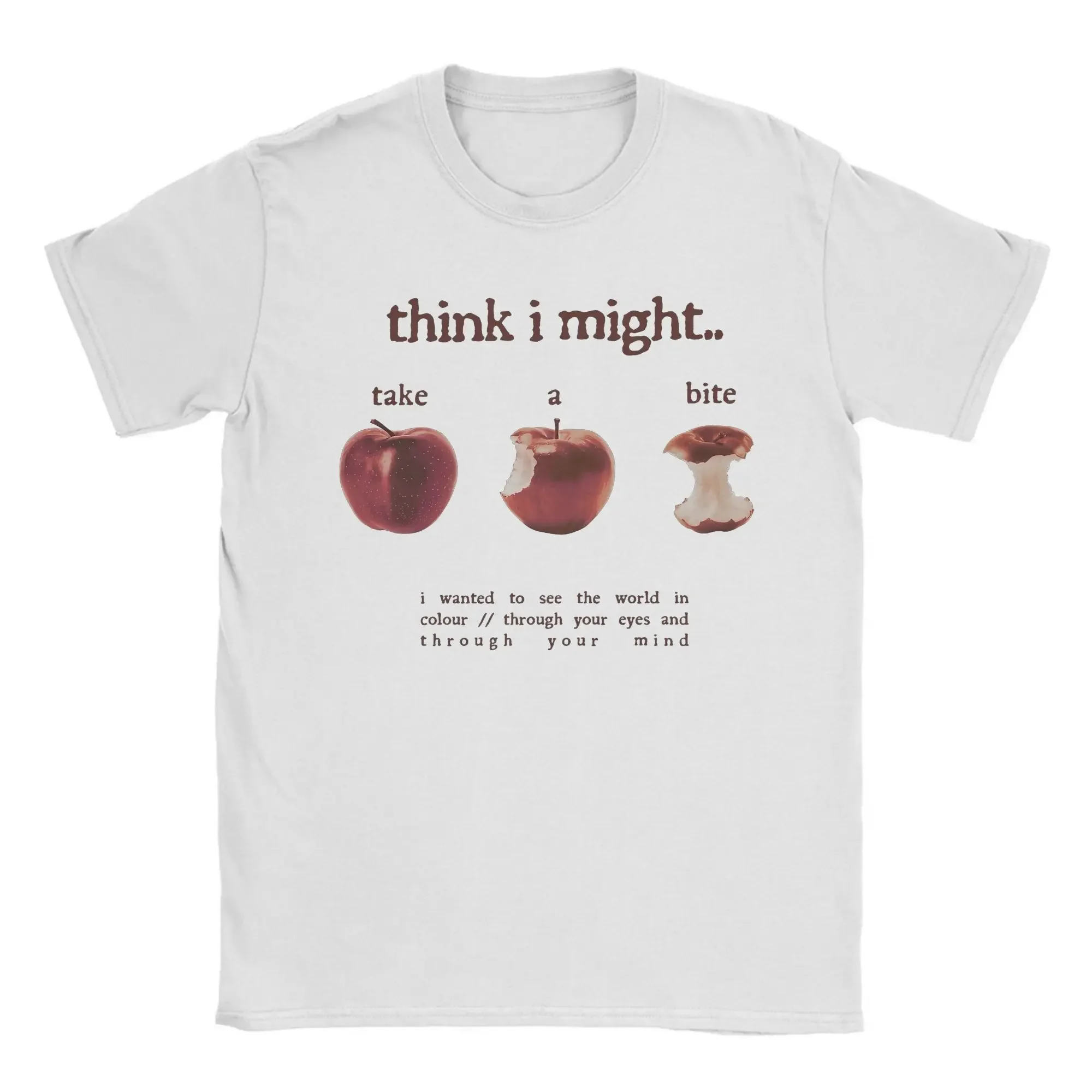 

Summer men's Beabadoobee Bite Apple pattern printed T-shirt, 100% cotton fashionable round-neck short-sleeved clothing