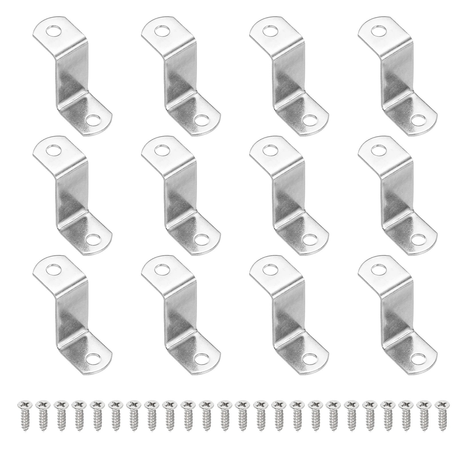 

Uxcell 12 шт. 1-дюймовые смещенные зажимы для холста с 2 отверстиями включают 24 винта серебристого тона