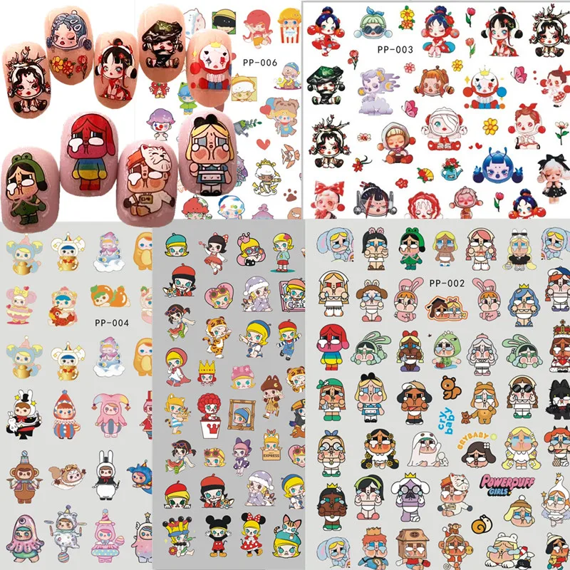 

Newest Anime Feture Design 3D Self Adhesive Back Glue Decal Slider DIY Decoration Tips Nail Art Stickers TSC 491 492