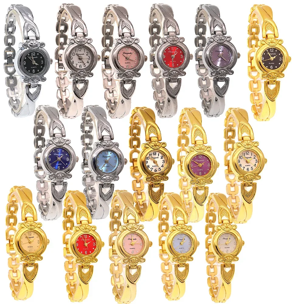 Jam Tangan Wanita Mewah Model Liontin Gelang untuk Wanita Muda dan Remaja Perempuan, Tahan Air, Hadiah, Tali Tipis, Jam Tangan Emas Wanita