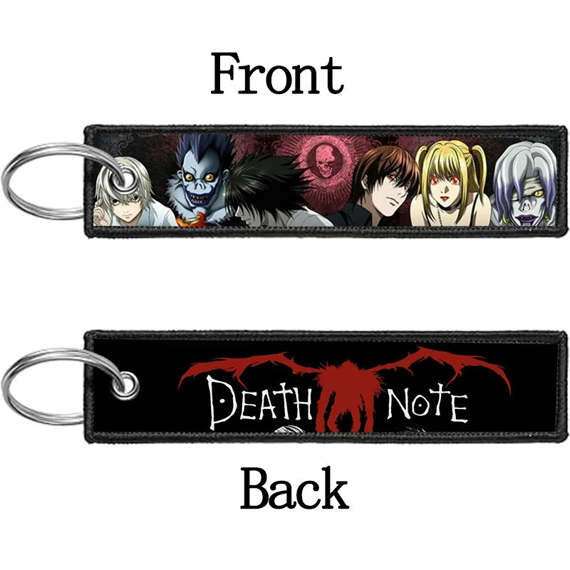 Death Note Ryuuku Ryuk Rem Embroidery Keys Holder for Motorcycles Keychain for Car Keys Backpack Key Ring Accessories Gifts view 6