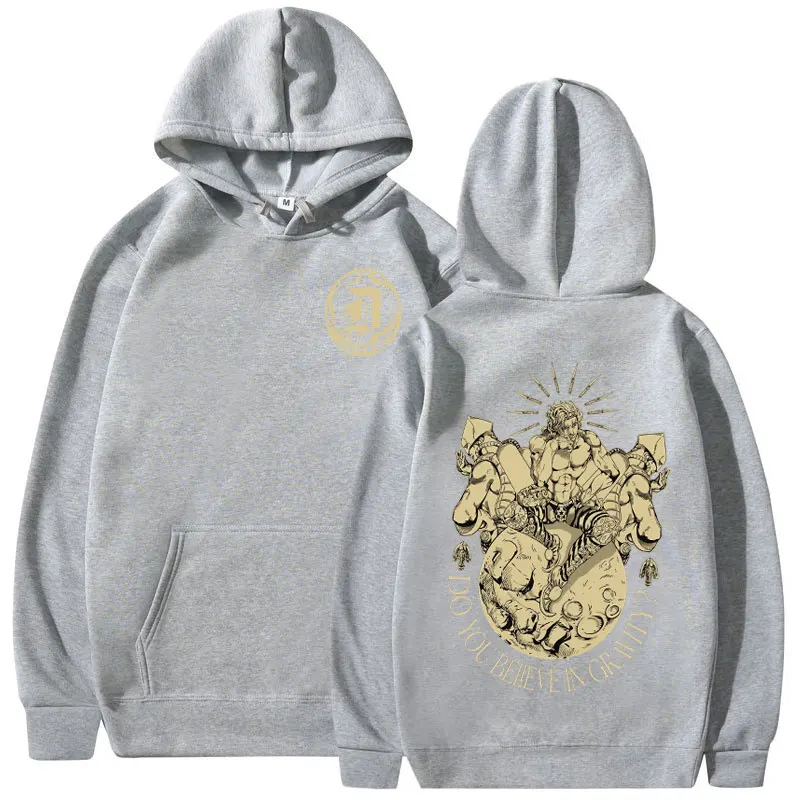 انمي ياباني جوجو مغامرة غريبة هوديس ديو براندو مانغا الجرافيك بلوزات الرجال النساء طويلة الأكمام فضفاضة الصوف البلوفرات #3