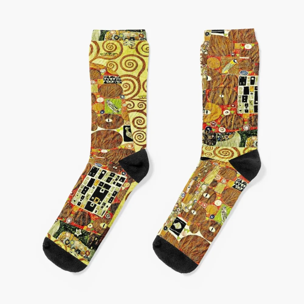 Fulfillment | The Tree of Life by Gustav Klimt Detail - Gold Socks