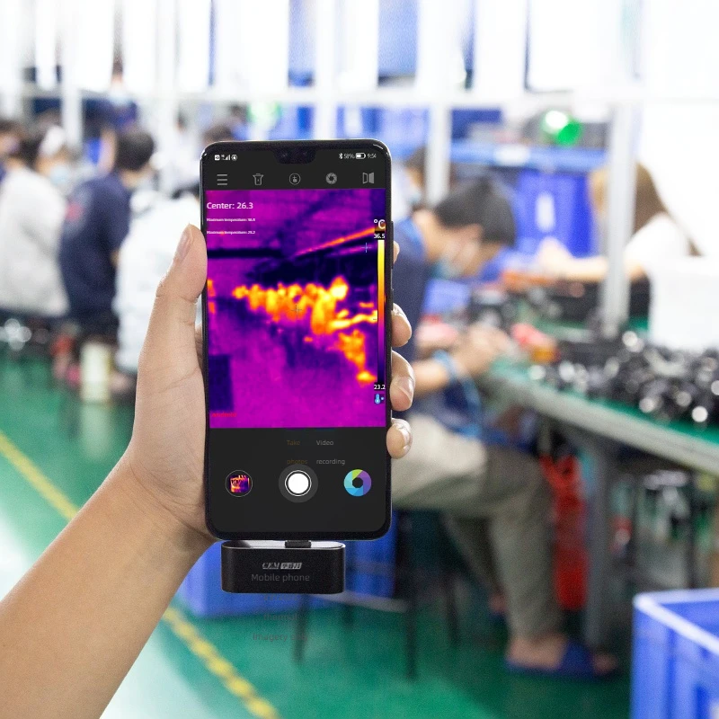 Cámara termográfica para teléfono inteligente CEM para detección de fugas de calefacción por suelo radiante, detección térmica de circuito, termómetro infrarrojo T-09F