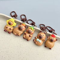 5pcs/1box 2d Capybara mini keychain cartoon backpack pendant