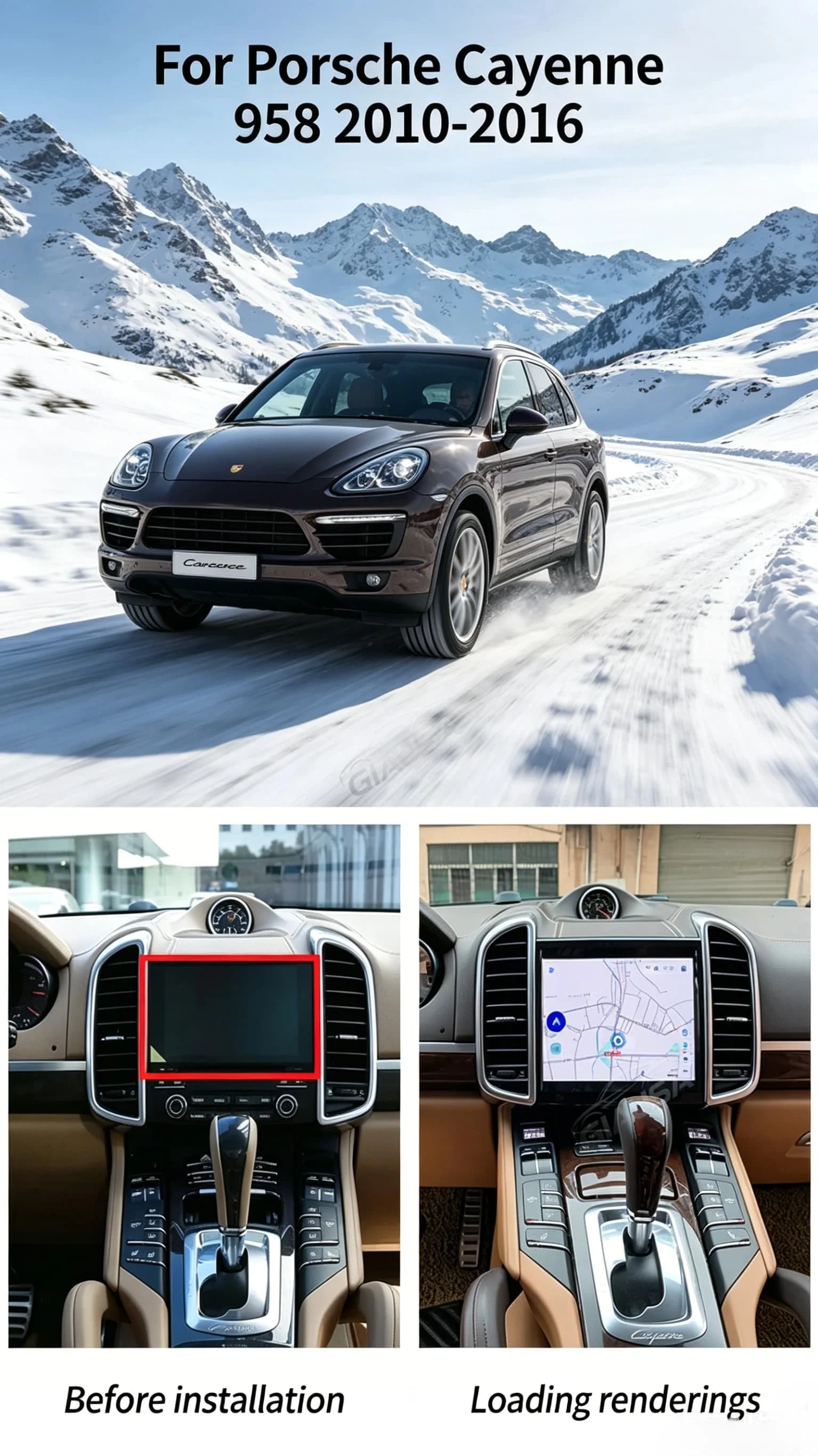 Android 13 Car Radio for Porsche Cayenne 2011-2017 with Navigation Carplay Touch Screen Auto Stereo Multimedia Headunit