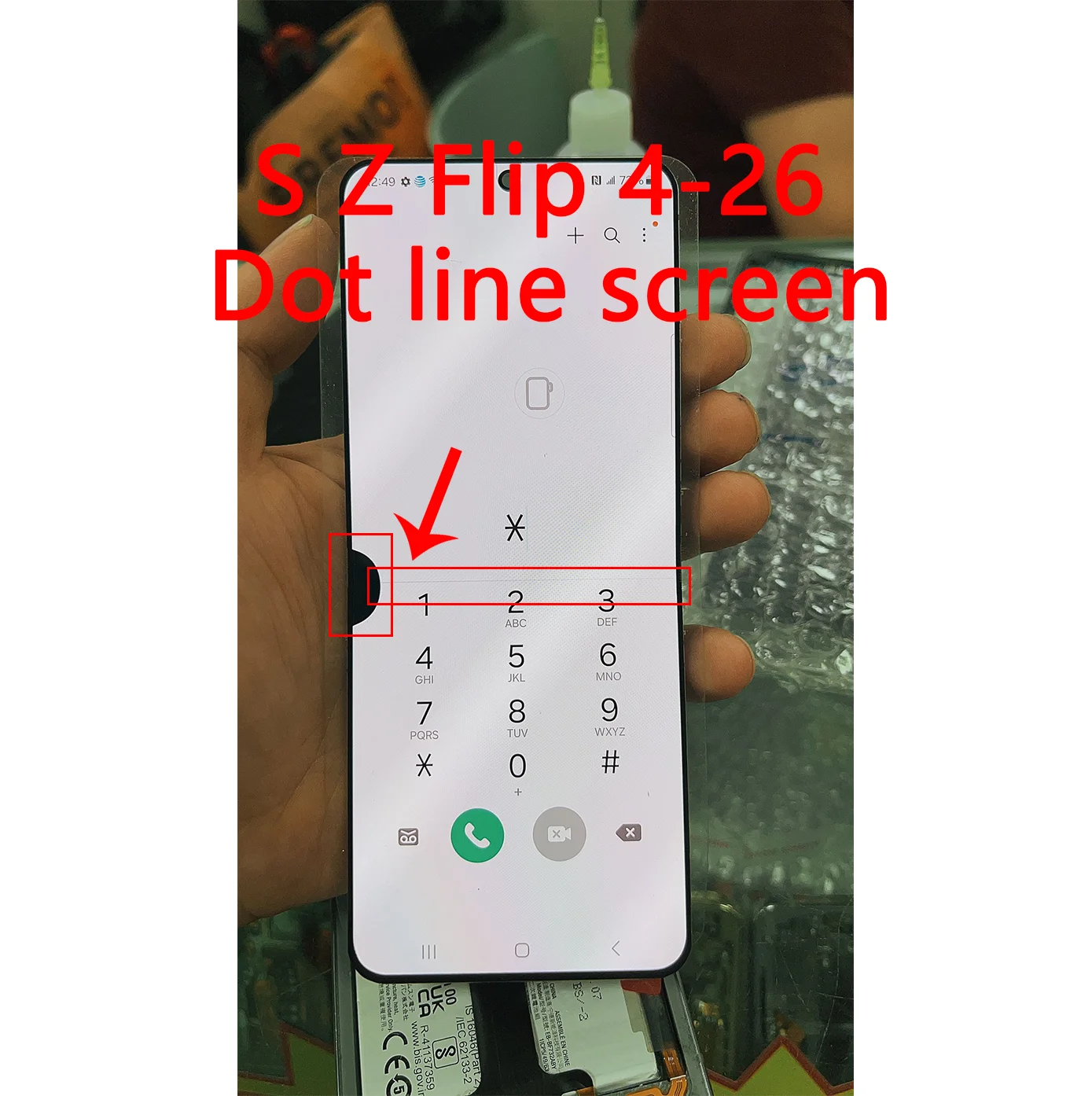 NEW With Single AMOLED LCD For Samsung Z Flip 4 Defected Dot Line LCD Inner Screen For Z  Flip 4 Display Touch Screen Digitizer
