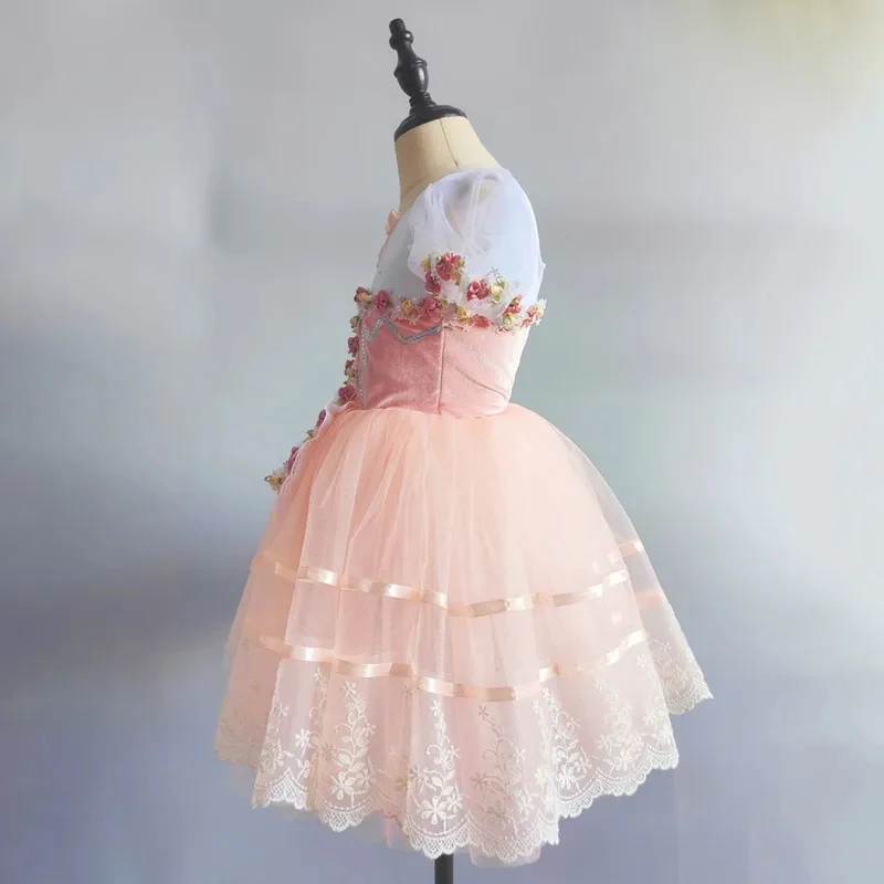 

★Halloween Cosplay giselle peasant ballet costume Professional flower Lace long Tutu Skirt T♥ All corners of the country