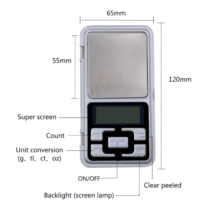 Báscula electrónica Mini 200G 0,01G LCD Gramo Digital bolsillo joyería báscula de cocina