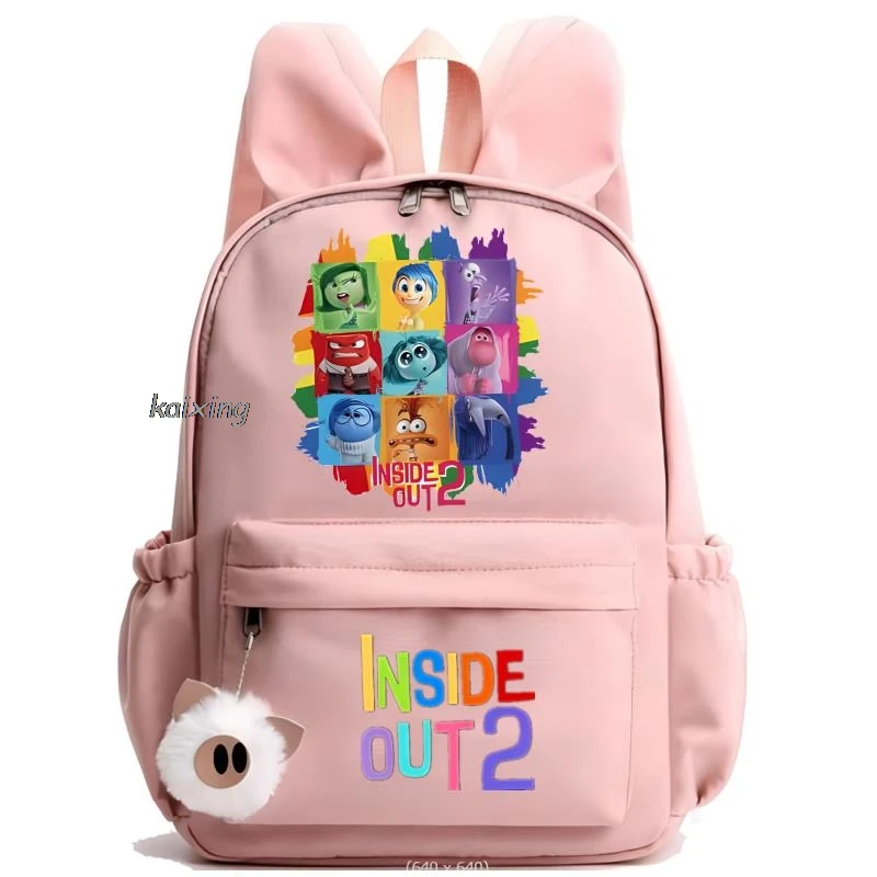 Hot Disney Inside Out2  Backpack Girls Boys Teenager Children Rucksack Casual School Bags Travel Rabbit Ears Backpacks Mochila