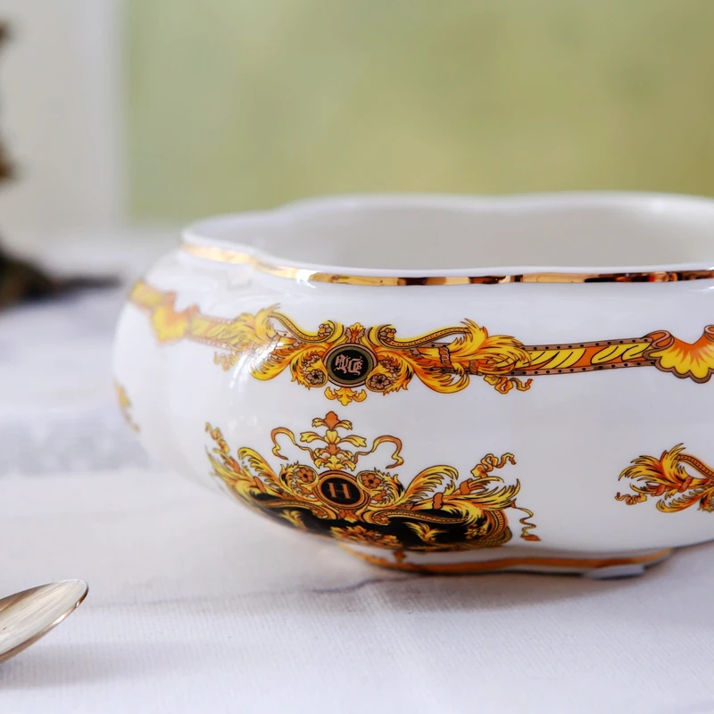 European style ceramic fruit basin, fruit tray, fruit basket, European style tea washing table, desktop decoration, soft furnish