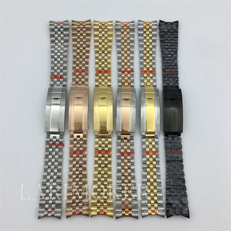 

20mm strap Slip Folding lock Silver Black gold Rose Gold 316L stainless steel strap fits 36MM 39MM 40MM case