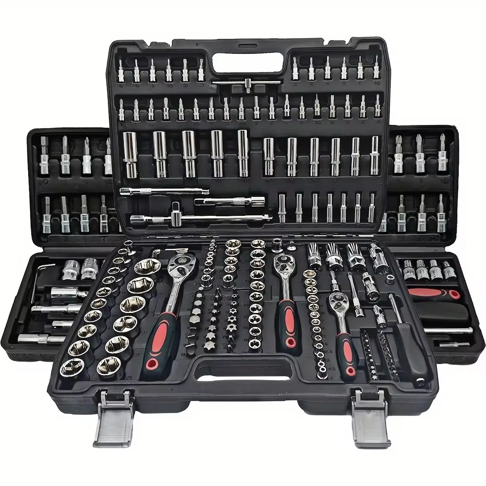 

Набор инструментов для ремонта автомеханика, торцевой ключ для домашнего механика, привод 172 шт., шестигранный жесткий чехол для ремонта автомобиля 1/2 дюйма, 1/4 дюйма, 3/8 дюйма, размеры 1/4