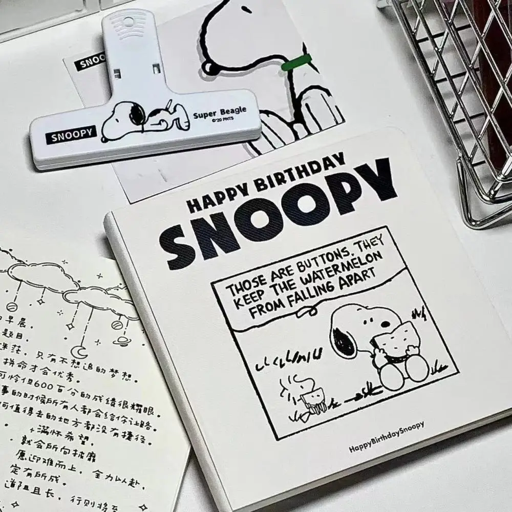 Cartoon Snoopy Checkerboard Thickened Notebook Student Notebook Cute Girl Diary Hand Ledger Holiday Gift