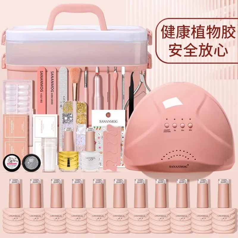 초보자용 네일 아트 세트, 가정용 네일 광택제 접착제 도구, 풀 세트 전문 매장 오픈