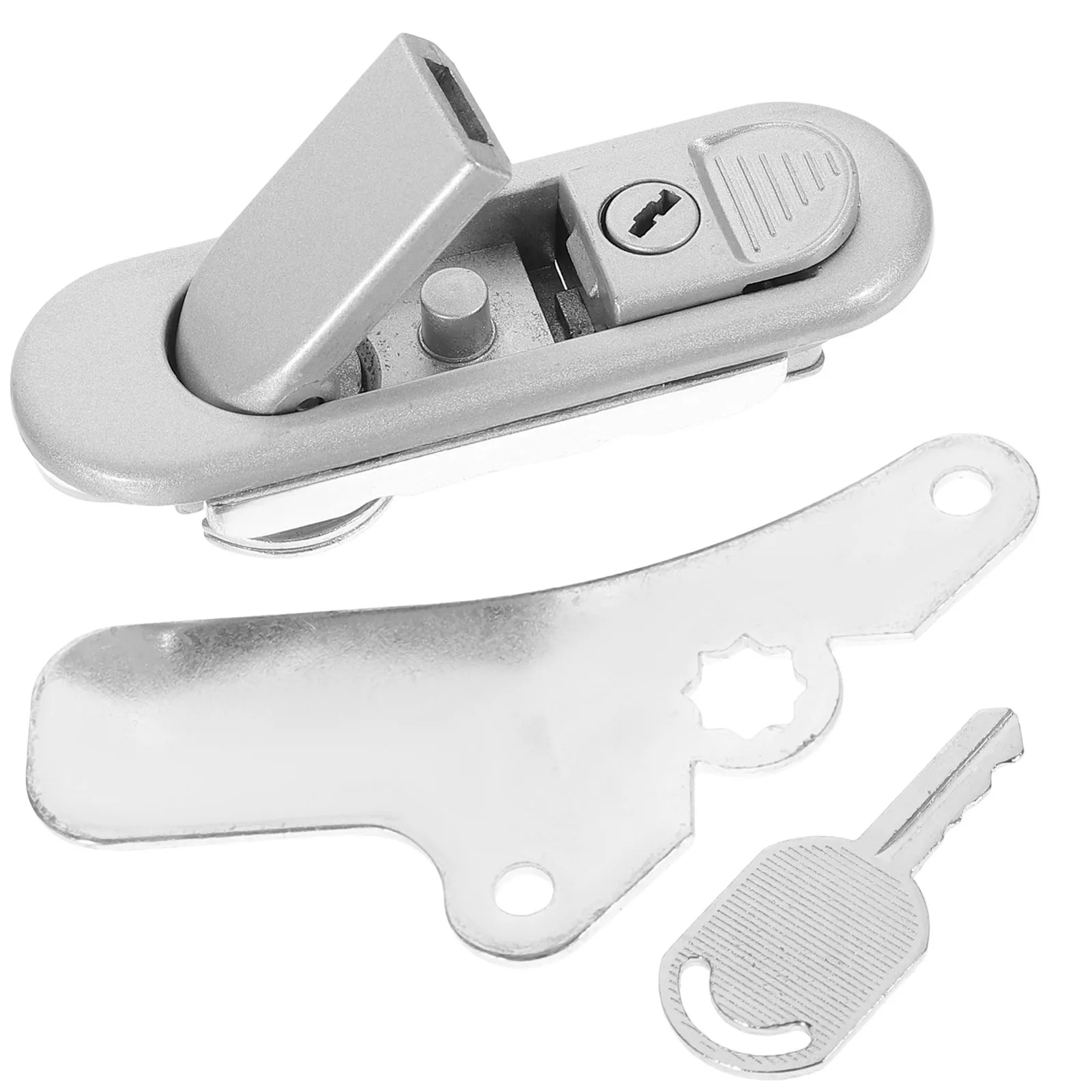 1 Buah Kunci Pintu Kabinet Listrik Kunci Cam Datar Paduan Seng Banyak Digunakan untuk Kabinet Jaringan Kotak Elektronik Meteran