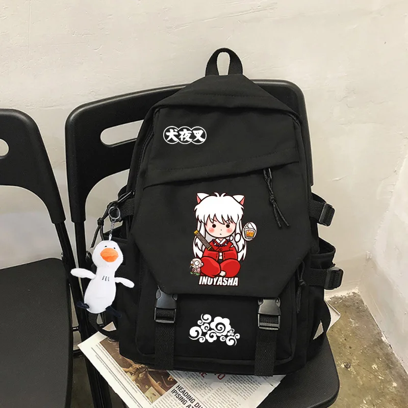 

Inuyasha Sit Boy Backpack Students Cute School Bag Kawaii Girls Boys Backpack Laptop Female Fashion Anime Book Bags