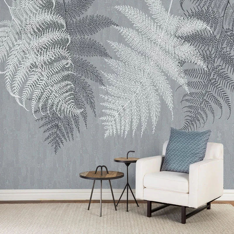 Customized products Modern Simple Leaf Wallpaper Nordic Style Tropical Plants Photo Wall Mural Living Room TV Sofa Home Decor 8d