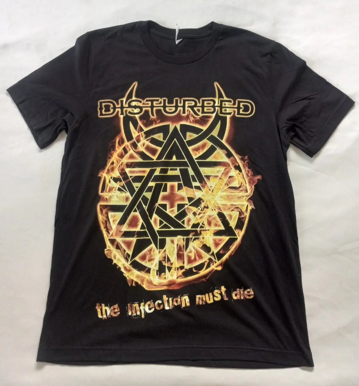 DISTURBED  THE INFECTION MUST DIE 2021 TOUR  BAND TSHIRT UNISEX L 2 SIDED