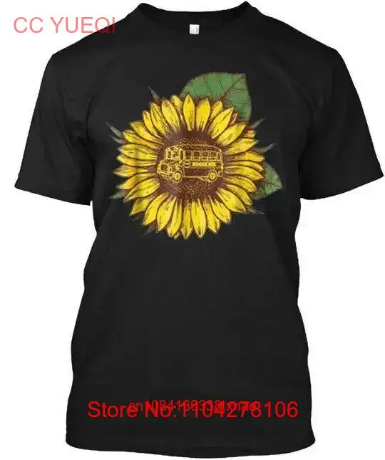 School Bus Driver Sunflower T Shirt long or short sleeves