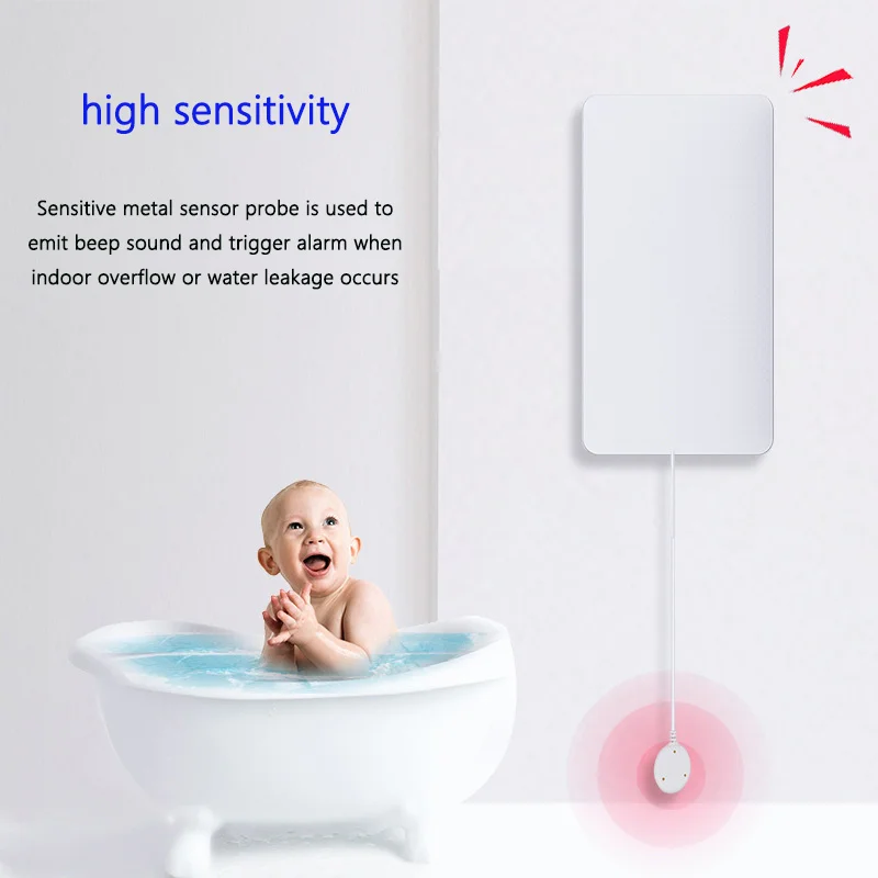 Tuya Smart WiFi Zigbee Wireless Sensor Accurate Water Leakage Flood Detector Water Spill Alarm Can Be Linked with Manipulator